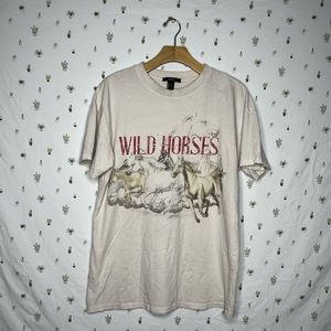 Forever 21 Wild Horses Graphic Tee size small